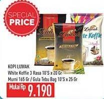 KOPI LUWAK White Coffee 3 Rasa 10s / Murni 165gr / Gula Tebu 10s