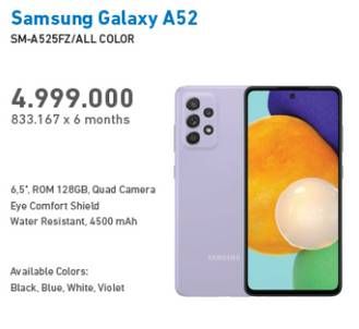 Promo Harga SAMSUNG Galaxy A52 All Variants  - Electronic City