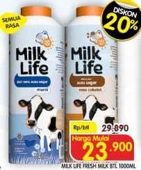 Promo Harga Milk Life Fresh Milk All Variants 1000 ml - Superindo
