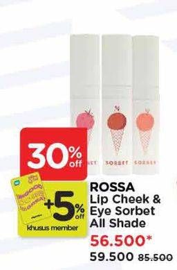 Promo Harga Rossa Lipcheek & Eye Sorbet  - Watsons