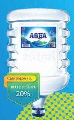 Promo Harga AQUA Air Mineral per 2 botol 19 ltr - Hypermart