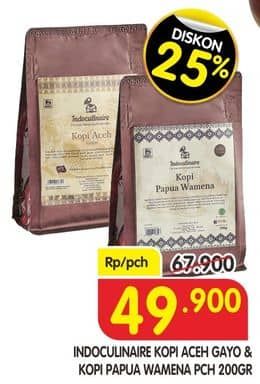 Promo Harga Indoculinaire Kopi Aceh Gayo, Papua Wamena 200 gr - Superindo