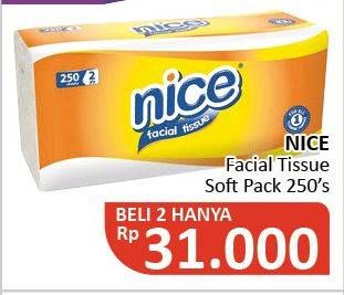Promo Harga NICE Facial Tissue Soft Pack per 2 bag 250 sheet - Alfamidi