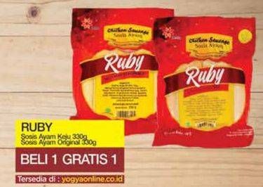 Promo Harga Ruby Sosis  Ayam Keju, Original 330 gr - Yogya