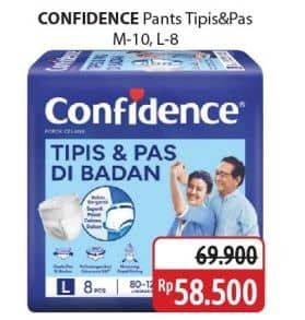 Promo Harga Confidence Adult Pants Tipis & Pas Di Badan L8, M10 8 pcs - Alfamidi