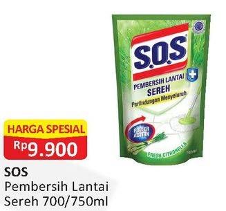 Promo Harga SOS Pembersih Lantai Sereh 750 ml - Alfamart