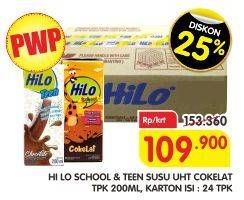 Promo Harga HILO School/Teen Susu UHt Cokelat 200ml  - Superindo