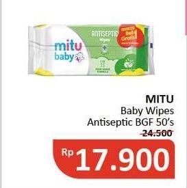 Promo Harga MITU Baby Wipes Antiseptic 50 sheet - Alfamidi