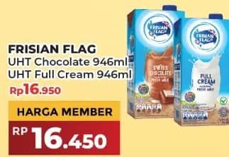 Promo Harga Frisian Flag Susu UHT Purefarm Swiss Chocolate, Full Cream 946 ml - Yogya
