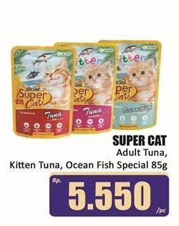 Promo Harga Super Cat Makanan Kucing Adult Tuna, Kitten Tuna, Adult Ocean Fish 85 gr - Hari Hari