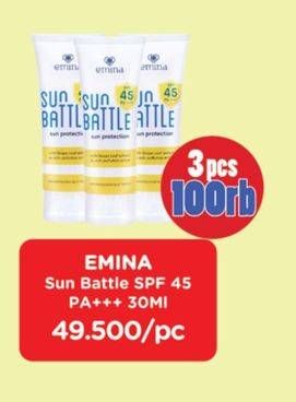 Promo Harga EMINA Sun Battle SPF 45+ PA+++ 30 ml - Watsons