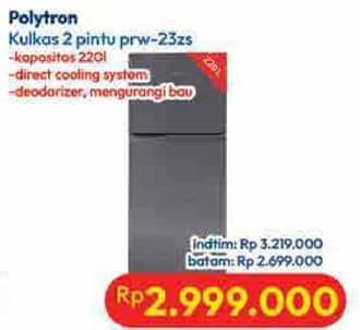 Promo Harga Polytron PRW-23ZS Kulkas 2 Pintu  - Hypermart