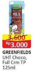 Promo Harga GREENFIELDS UHT Choco, Full Cream 125 ml - Alfamart