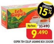 Promo Harga Gopek Teh Celup Jasmine per 25 pcs 2 gr - Superindo