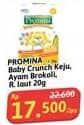 Promo Harga Promina 8+ Baby Crunchies Keju, Krim Ayam Brokoli, Seaweed 20 gr - Alfamidi