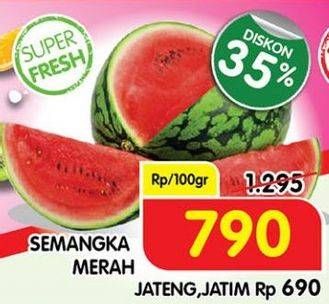 Promo Harga Semangka Merah per 100 gr - Superindo