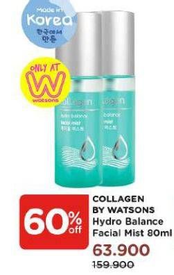 Promo Harga COLLAGEN BY WATSONS Hydro Balance Facial Mist 80 ml - Watsons