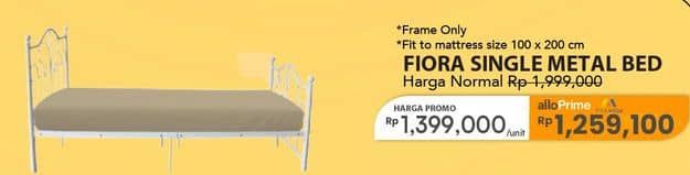 Promo Harga Trans Living Fiora Single Metal Bed  - Carrefour