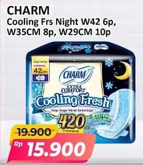 Promo Harga Charm Extra Comfort Cooling Fresh Wing 42cm, Wing 35cm, Wing 29cm 6 pcs - Alfamart