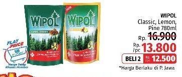 Promo Harga WIPOL Karbol Wangi Classic, Lemon, Pine 780 ml - LotteMart