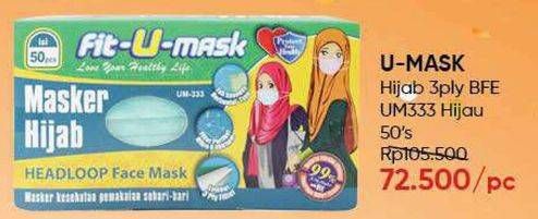 Promo Harga FIT-U-MASK Masker Hijab Headloop 50 pcs - Guardian