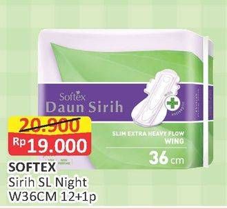 Promo Harga Softex Daun Sirih 36cm 13 pcs - Alfamart