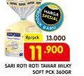 Promo Harga SARI ROTI Roti Tawar Milky Soft 360 gr - Superindo