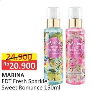 Promo Harga MARINA Eau De Toillete Fresh Sparkle, Sweet Romance 150 ml - Alfamart