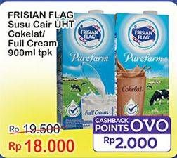 Promo Harga Frisian Flag Susu UHT Purefarm Swiss Chocolate, Full Cream 900 ml - Indomaret