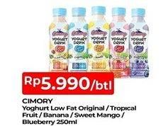 Promo Harga CIMORY Yogurt Drink Low Fat Strawberry Mango, Tropical Fruit, Banana, Blueberry, Original 250 ml - TIP TOP
