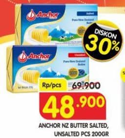 Promo Harga Anchor Butter Salted, Unsalted 227 gr - Superindo