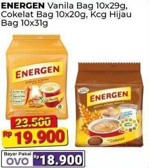 Promo Harga Energen Cereal Instant Vanilla, Chocolate, Kacang Hijau per 10 sachet 30 gr - Alfamart