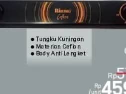 Promo Harga Rinnai RI 522C | Gas Stove  - LotteMart