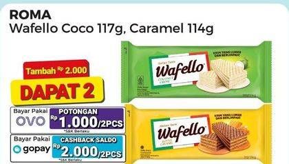 Promo Harga Roma Wafello Coconut Creme, Butter Caramel 114 gr - Alfamart