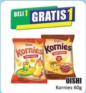 Promo Harga Oishi Kornies Corn Snack 60 gr - Hari Hari