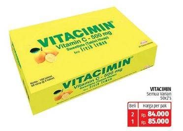 Promo Harga VITACIMIN Vitamin C - 500mg Sweetlets (Tablet Hisap) All Variants per 50 str 2 pcs - Lotte Grosir