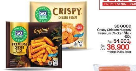 Promo Harga So Good Crispy Chicken Nugget/Chicken Stick Premium   - LotteMart