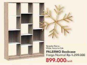Promo Harga Palermo Book Case White + Sonoma Oak  - Carrefour