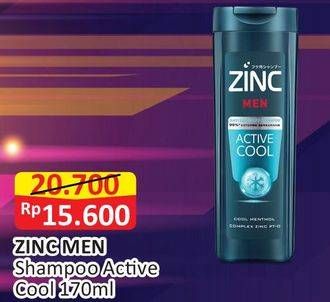 Promo Harga ZINC Men Shampoo Active Cool 170 ml - Alfamart
