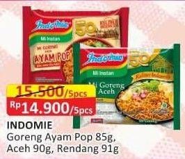 Promo Harga Indomie Mi Goreng Ayam Pop, Aceh, Rendang 85 gr - Alfamart