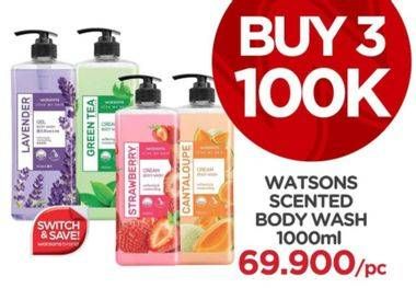 Promo Harga WATSONS Scented Body Wash per 3 botol 1 ltr - Watsons