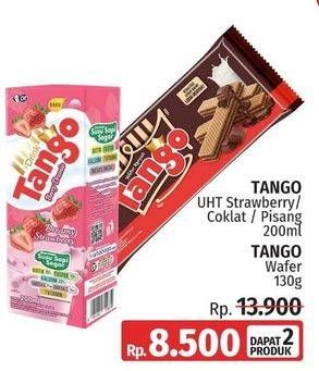 Tango UHT Strawberry/ Coklat/ Pisang 200ml, Tango Wafer 130g