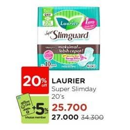 Promo Harga Laurier Super Slimguard Day 22.5 Cm 20 pcs - Watsons