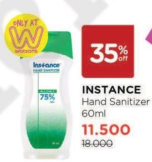 Promo Harga INSTANCE Hand Sanitizer Gel 60 ml - Watsons