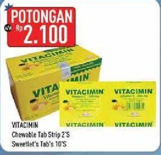 Promo Harga VITACIMIN Vitamin C - 500mg Sweetlets (Tablet Hisap) per 10 str - Hypermart
