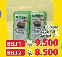 Promo Harga BAROMA Lada Bubuk 12 sachet - LotteMart