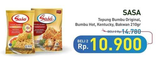 Promo Harga Sasa Tepung Bumbu Serbaguna Original, Serbaguna Hot Spicy, Ala Kentucky Ayam Krispi, Bakwan Spesial 210 gr - Hypermart