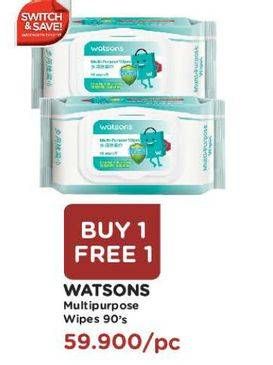 Promo Harga WATSONS Multi Purpose Wipes 90 pcs - Watsons