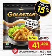 Promo Harga Goldstar Chicken Nugget Stickie Cheese 500 gr - Superindo