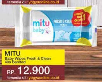 Promo Harga MITU Baby Wipes Fresh & Clean 50 pcs - Yogya